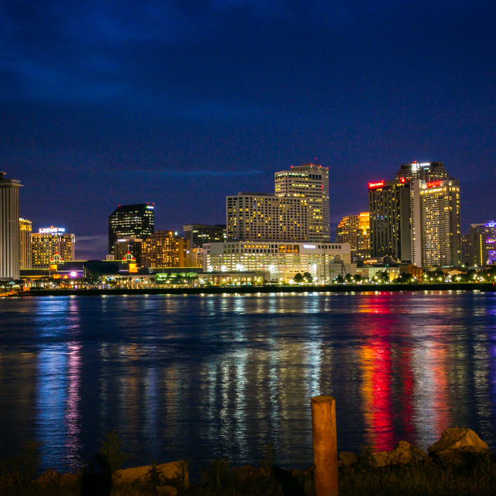 New Orleans skyline night