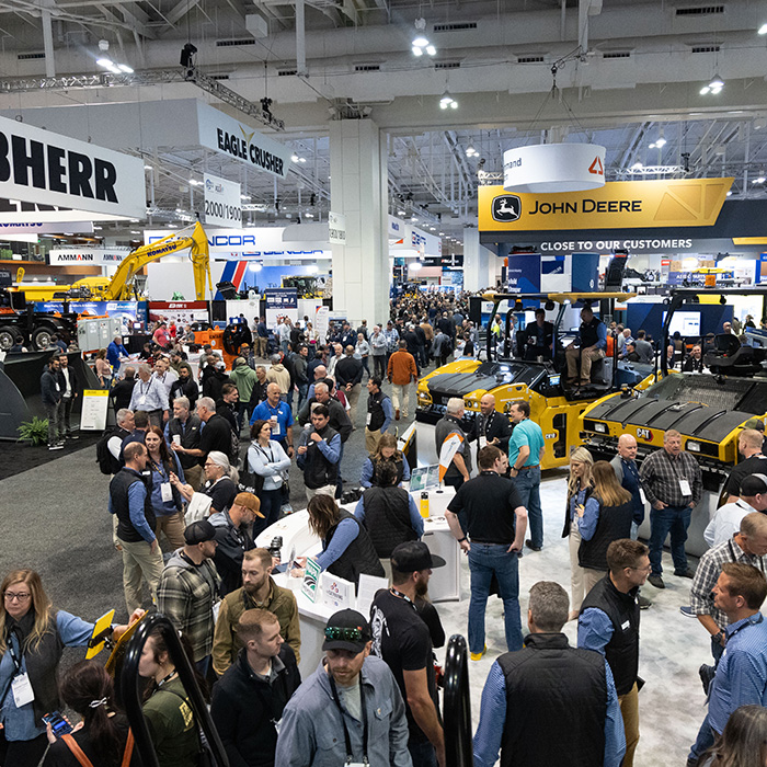 World of Asphalt isle with bog crowd by exhibits